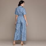 Tencel Floral Print Denim Jumpsuit
