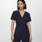 Tie-Up Detail Wrap Basic Jumpsuit