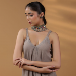 Women Shoulder Straps Cotton Basic Jumpsuit