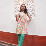 Pure Cotton Floral Printed A-Line Tunic