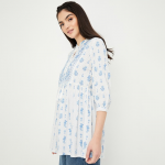 Mandarin Collar Printed Tunic