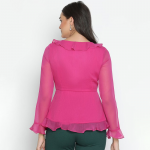 Women Solid V-Neck Top