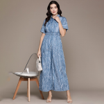 Tencel Floral Print Denim Jumpsuit