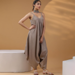 Women Shoulder Straps Cotton Basic Jumpsuit