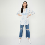 Mandarin Collar Printed Tunic